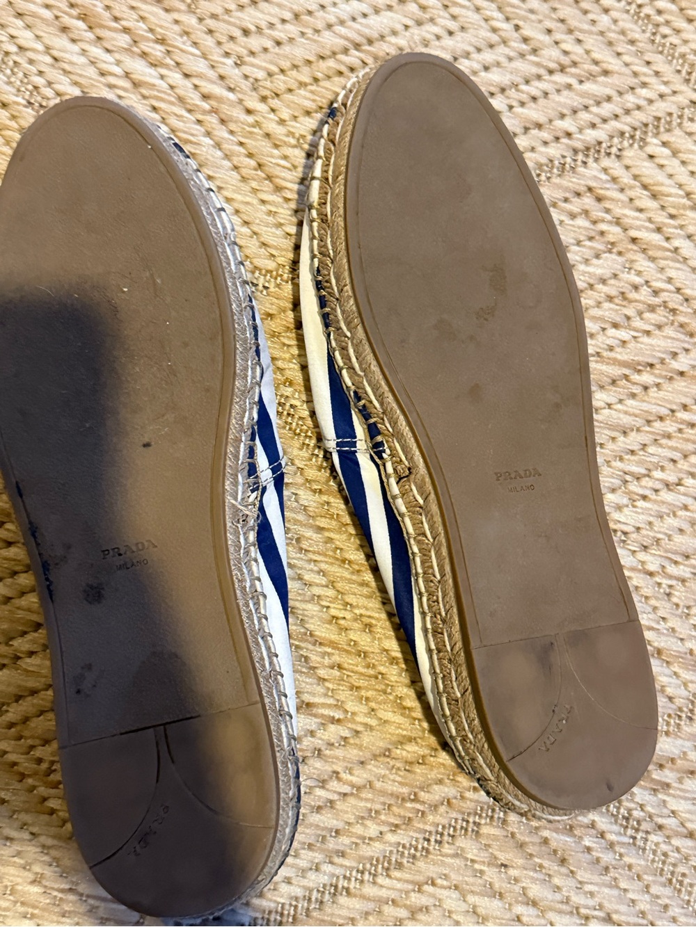 Vintage Size 40 Prada Canvas Nautical Patriotic Maritime Espadrilles - Picture 9 of 12